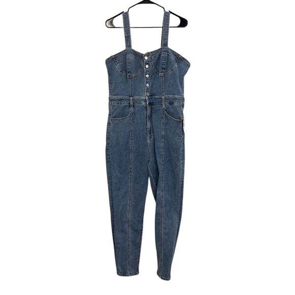GUESS Vanessa sweetheart Denim overall Size 32 Blue Sweetheart Neckline Casual - Picture 4 of 10